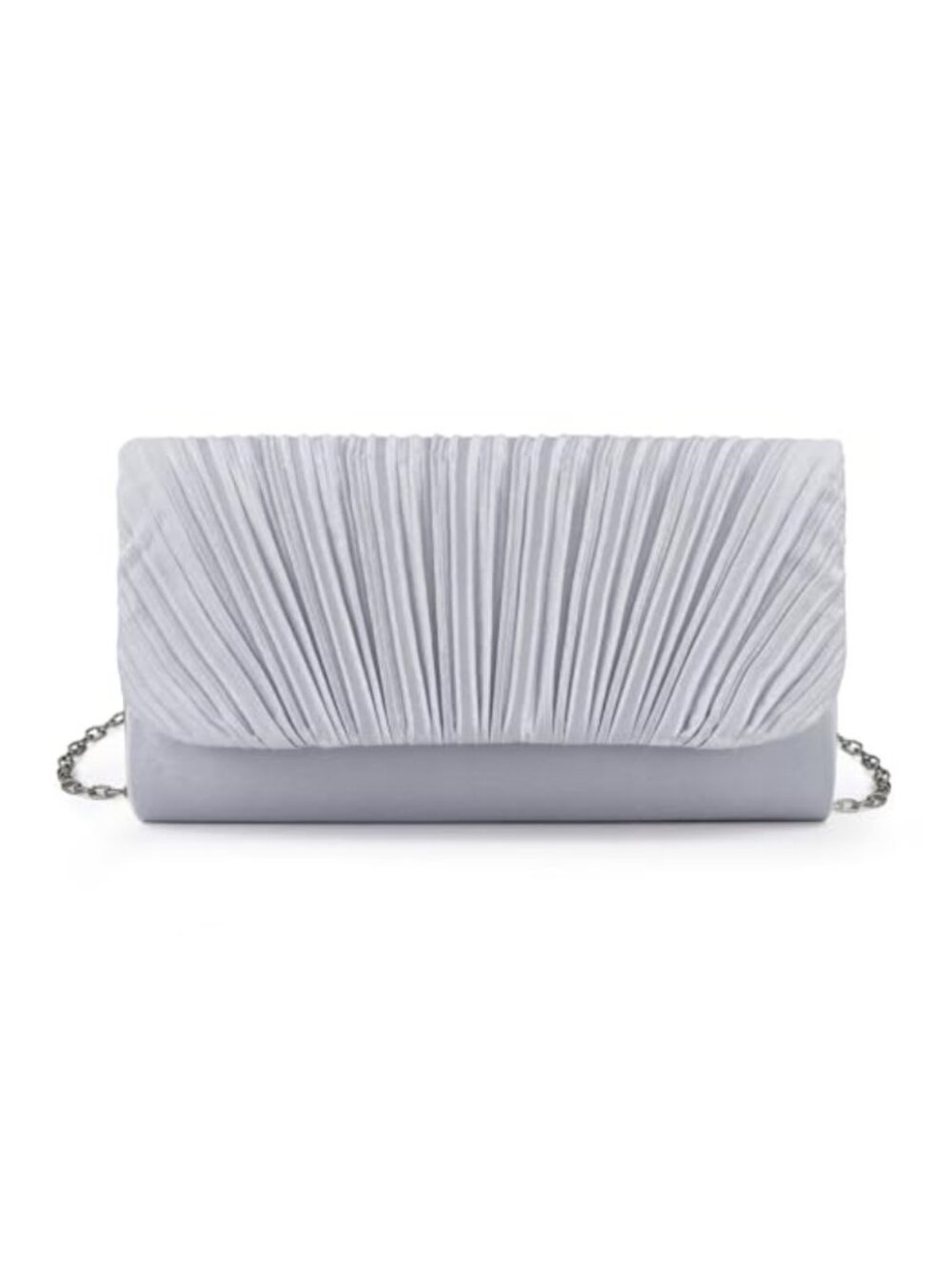 Pleated Sparkle Clutch with Detachable Chain Strap Evening Shoulder Bag